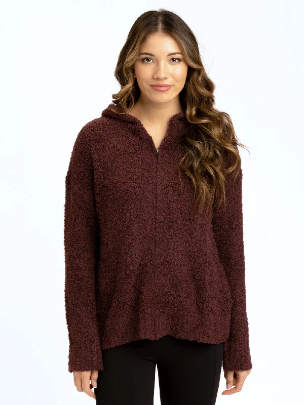 Celebrity Picks Anita Cozy Boucle Full Zip Sweater Hoodie