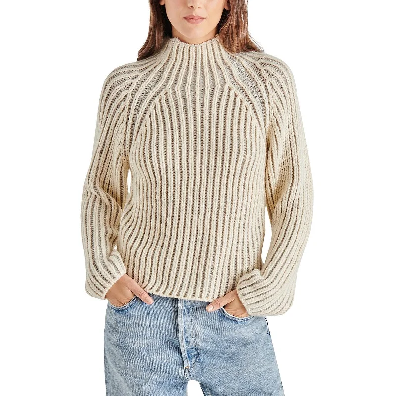Luxury Style Steve Madden Womens Terra Cable Knit Long Sleeve Funnel-Neck Sweater