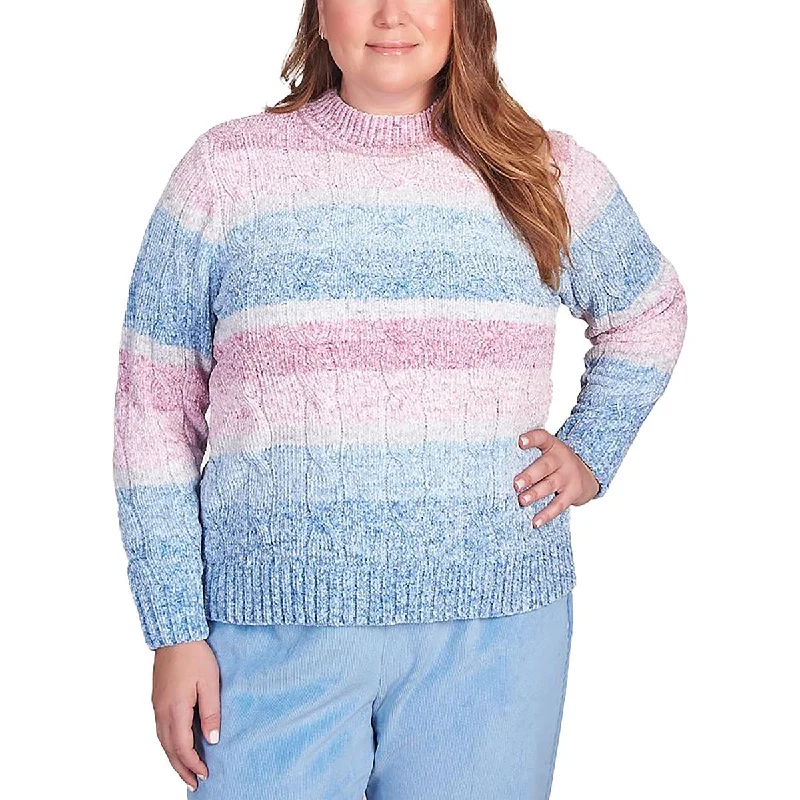 Fashion Must-have Alfred Dunner Womens Plus Cable Knit Long Sleeve Funnel-Neck Sweater