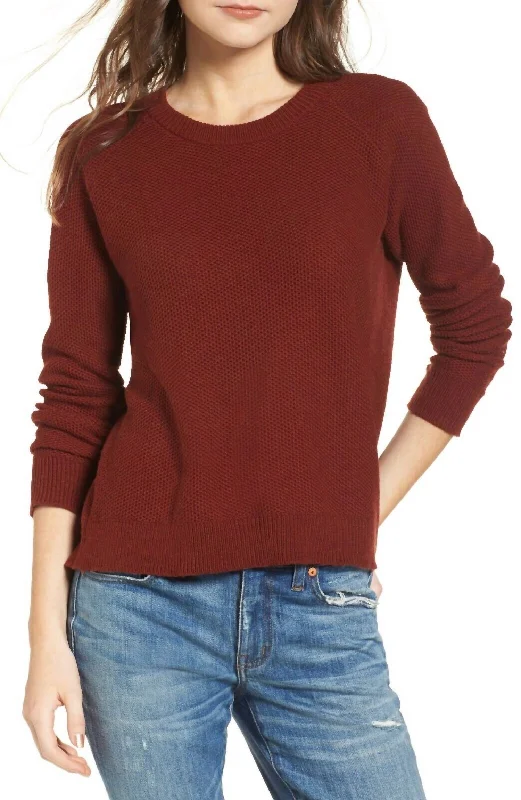 Must-have For Autumn And Winter Province Cross Back Pullover Sweater In Burnt Mahogany