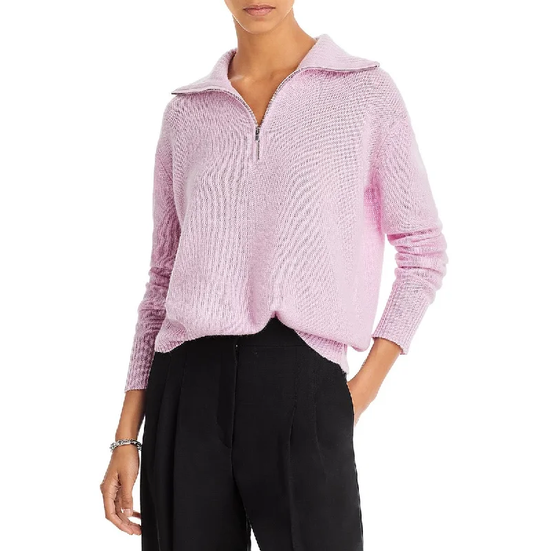 Light Dressing Private Label Womens Half Zip Mock Neck Pullover Sweater