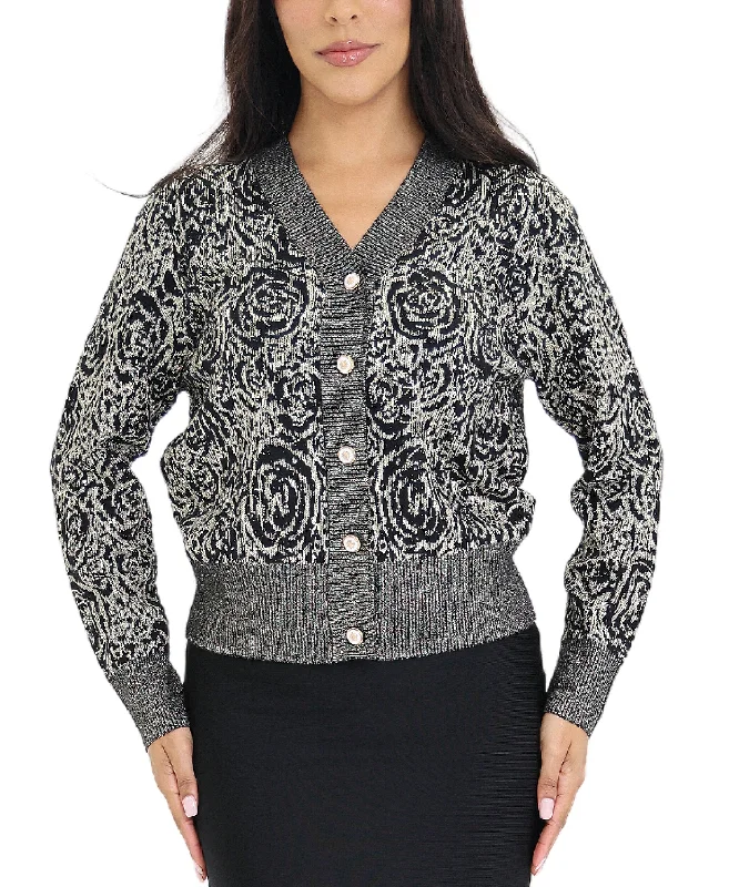 Trends Printed Lurex Cardigan