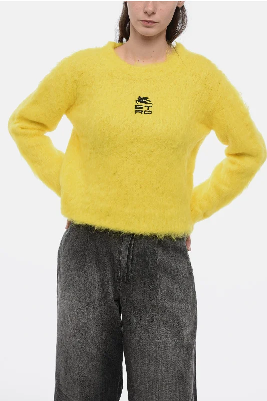 Avant-garde Design Etro Mohair Blended Pullover with Embroidered Logo