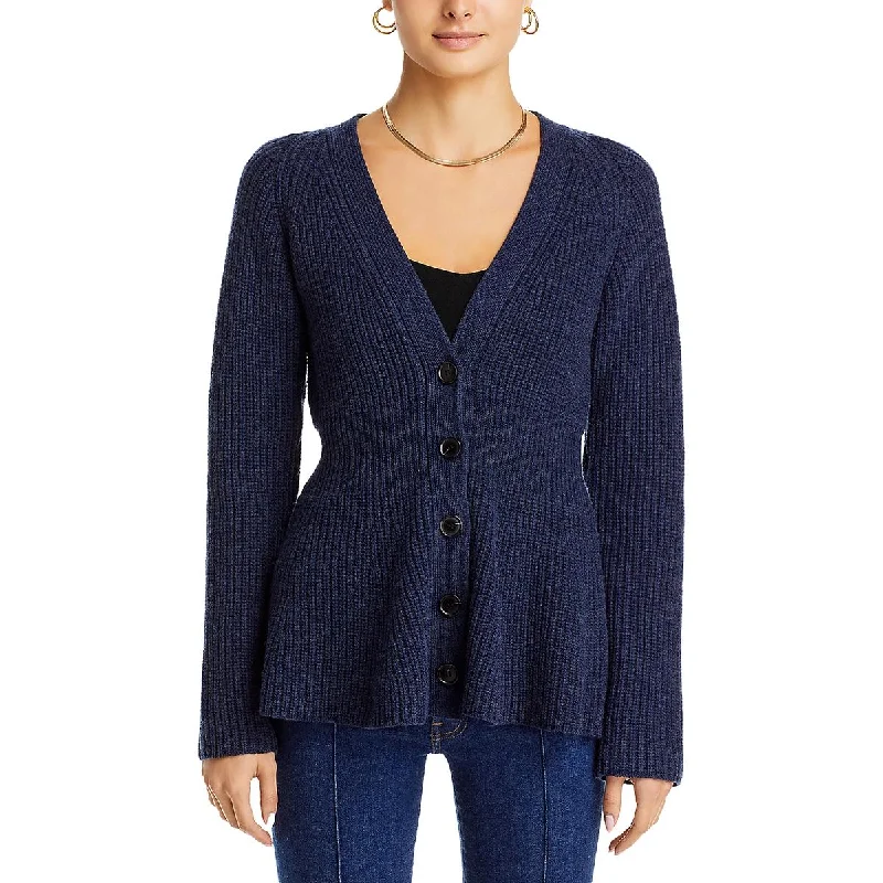 Fashion Innovation Derek Lam 10 Crosby Womens Amalia Open Front Ribbed Cardigan Sweater