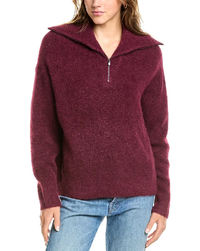 Comfortable Lounge Wear Vince 1/4-Zip Alpaca-Blend Sweater