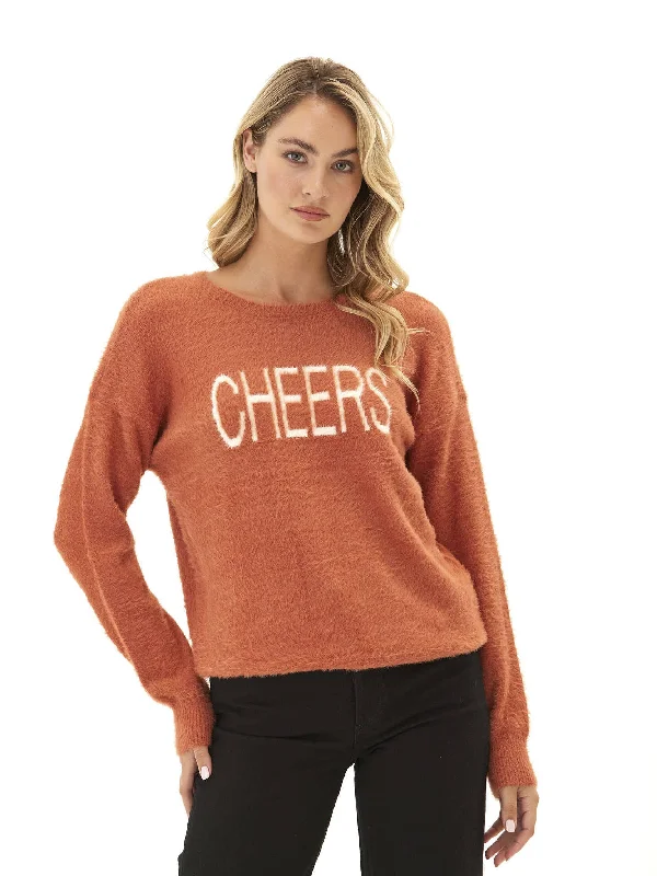 Youthful Vitality Fuzzy Knit Graphic Pullover
