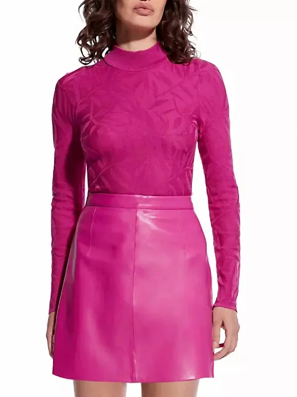 Cozy Fashion Remi Turtleneck Top In Raspberry
