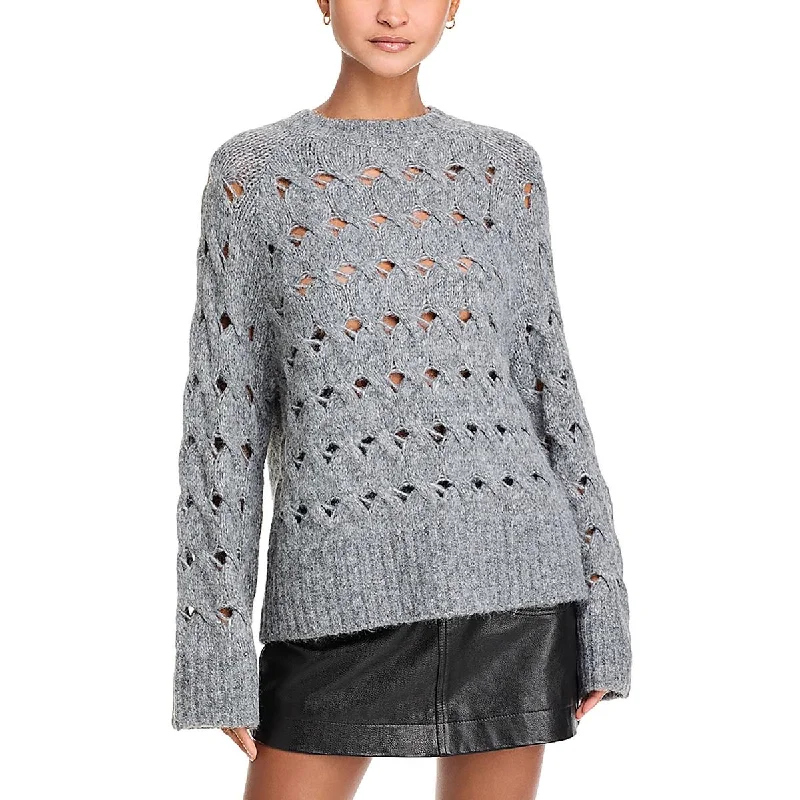 Dynamic Fashion Steve Madden Womens Knit Oversized Crewneck Sweater