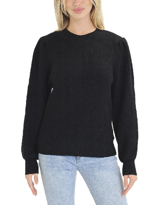 Sporty Comfort Sweater w/ Balloon Sleeves