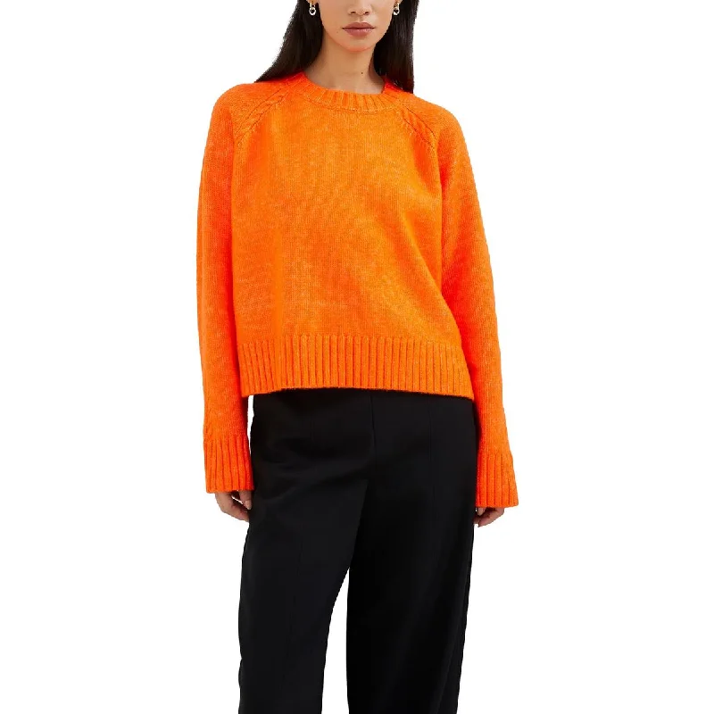 Celebrity Style French Connection Womens Kessy Cable Knit Crop Crewneck Sweater