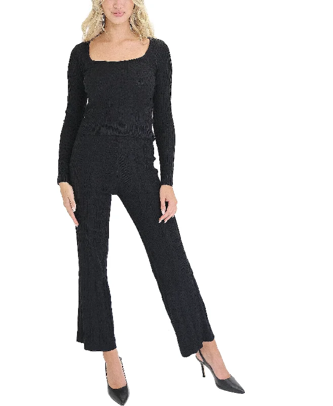 Comfortable Fashion Cable Knit Top & Pants Set - 2 Pc Set