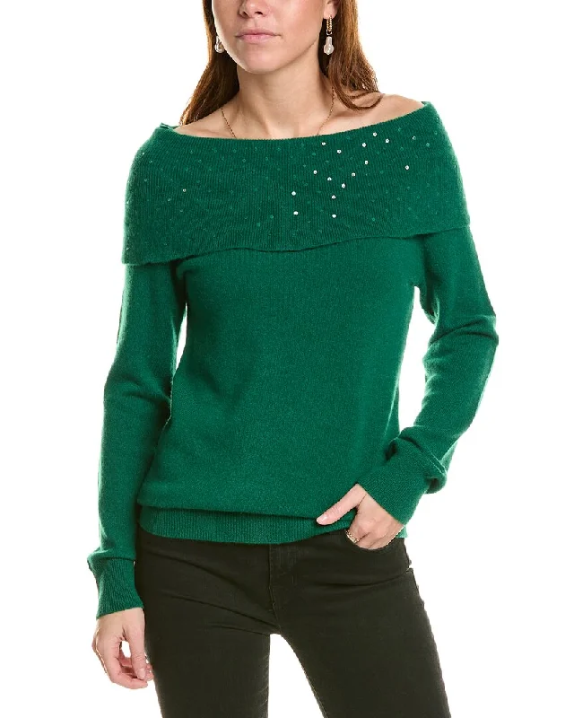 Luxe Comfort sofiacashmere Off-the-Shoulder Cashmere Sweater