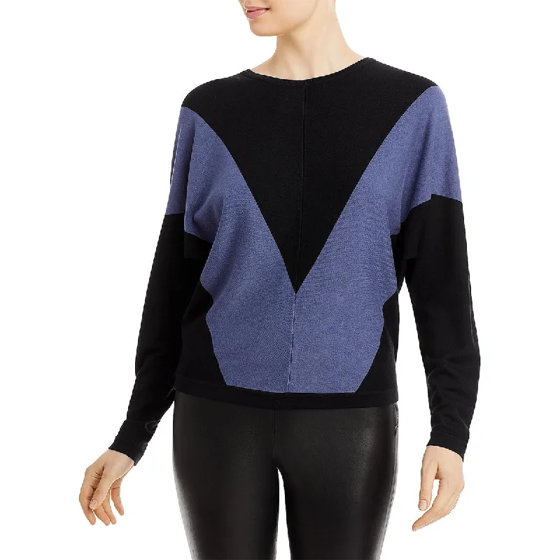 Soft Comfort Wear T Tahari Womens Knit Colorblock Pullover Sweater