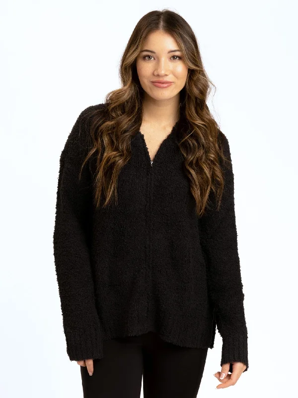 Body Design Anita Cozy Boucle Full Zip Sweater Hoodie