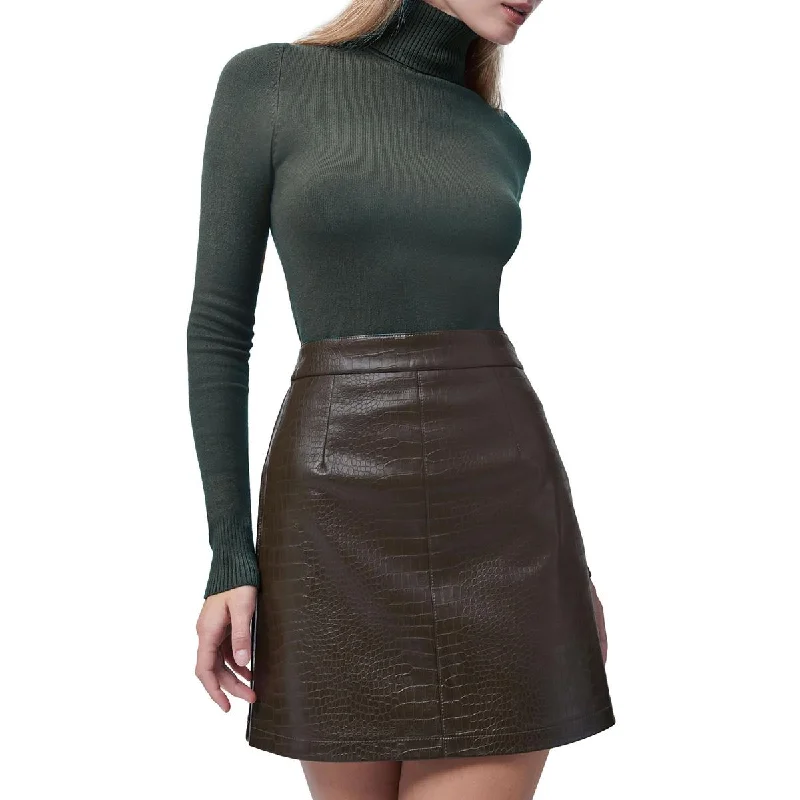 Classic Series French Connection Womens Ribbed Trim Pullover Turtleneck Sweater