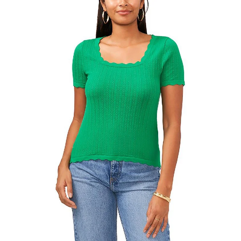 Summer Comfort Sam and Jess Womens Square Neck Short Sleeve Pullover Sweater