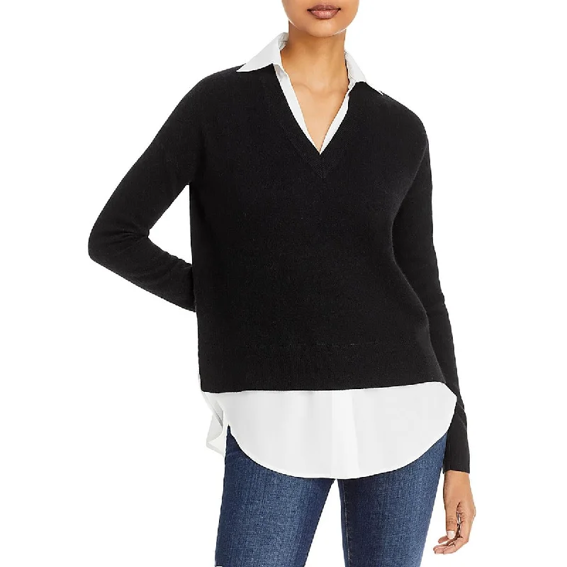 Dessert Matching Private Label Womens Cashmere Layered Pullover Sweater