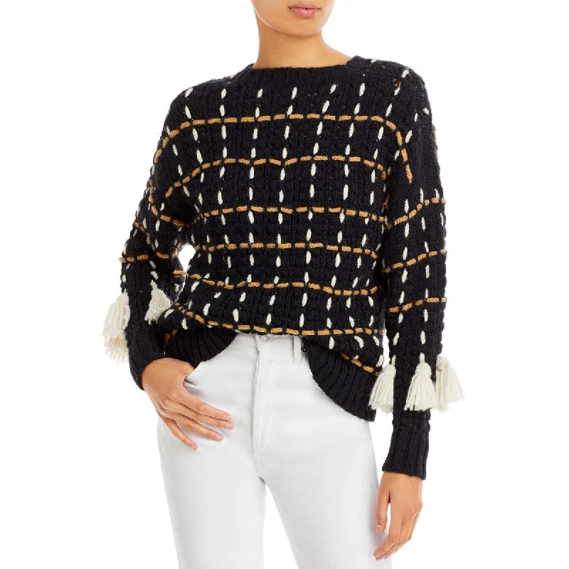 New Design Rhode Womens Tassels Mock Turtleneck Pullover Sweater