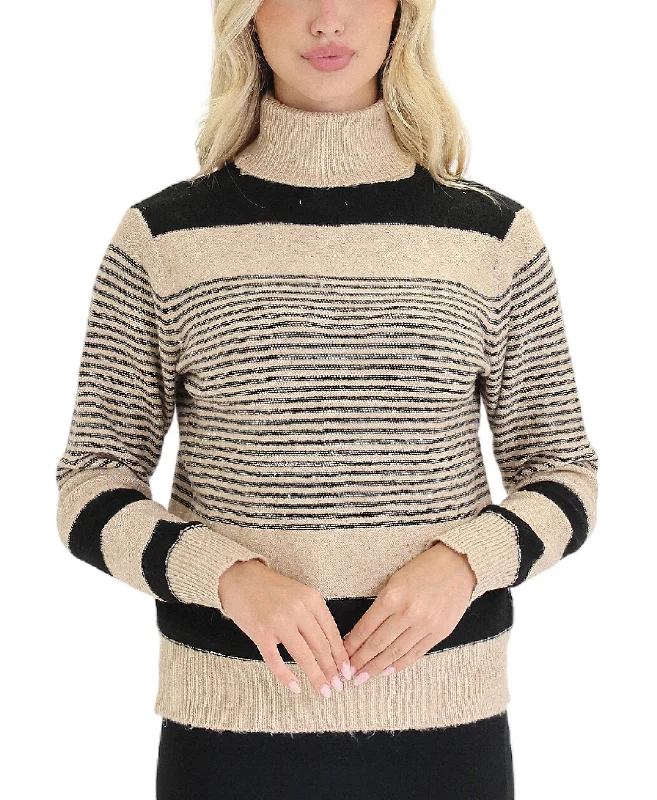 Street Fashion Stripe Shimmer & Sequin Sweater