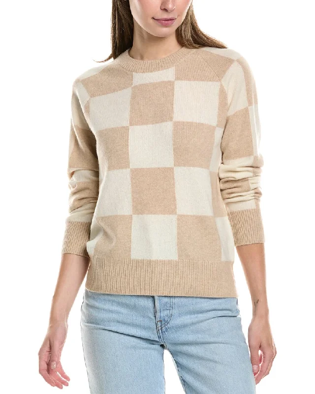 Casual Comfort Wear InCashmere Check Cashmere Sweater