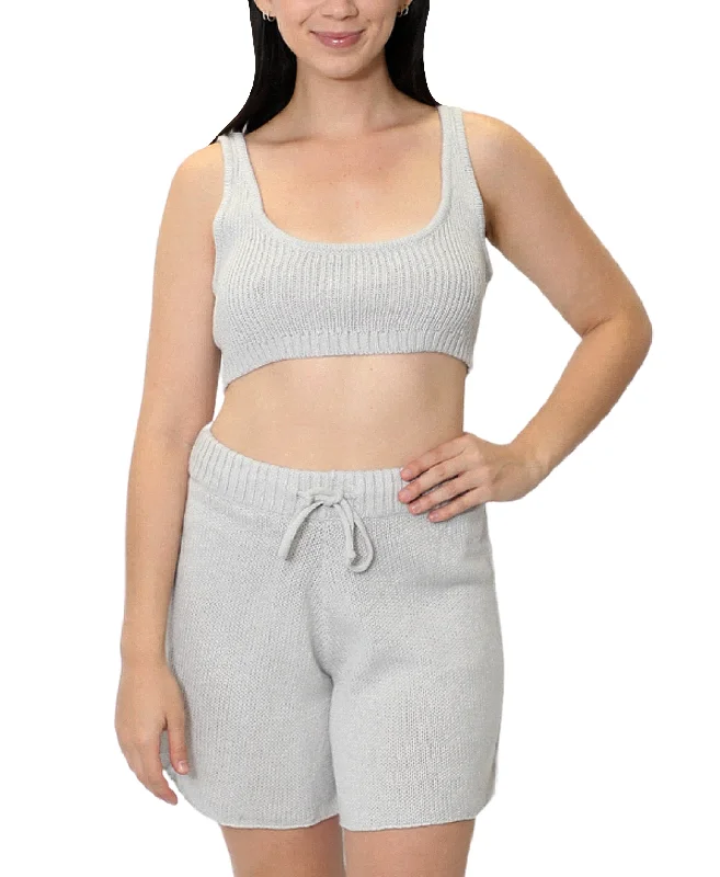 Fresh And Fashionable Ribbed Knit Bralette Top