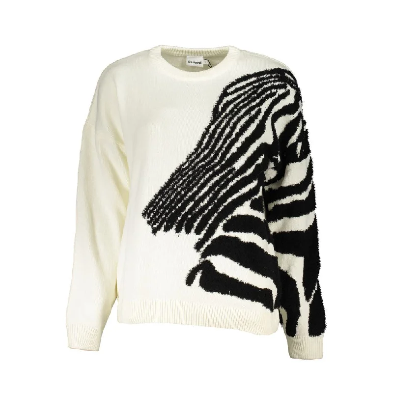 Ultra-lightweight Desigual Chic Contrast Crew Neck Sweater in Women's