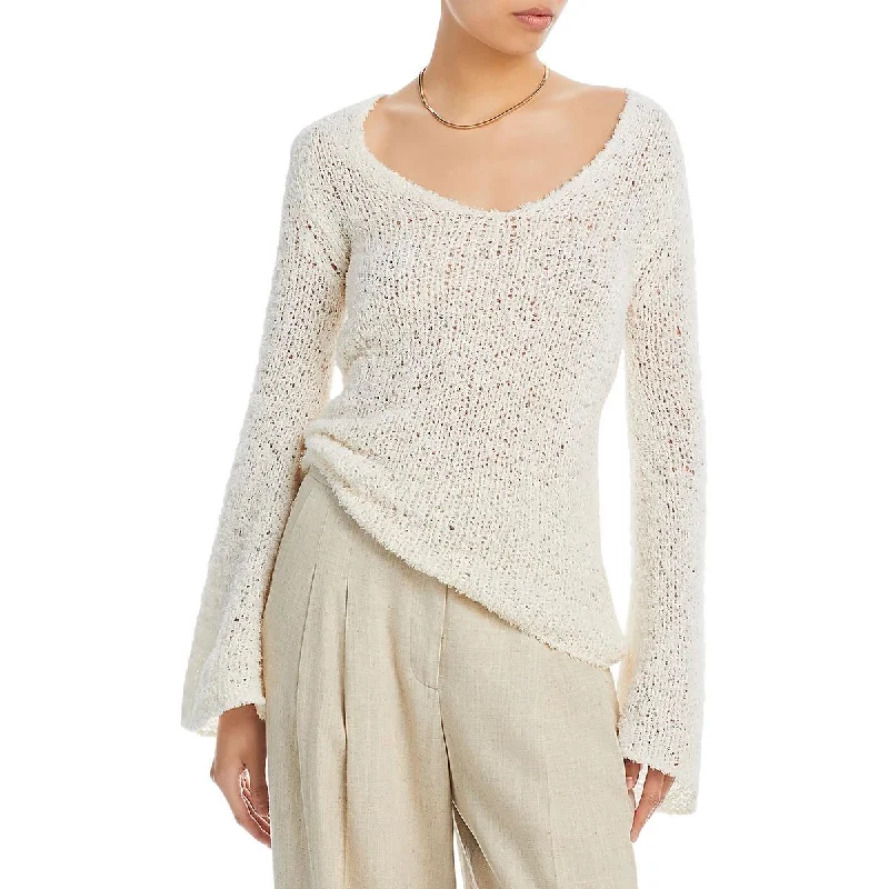 Simple Comfort By Malene Birger Womens Top Crochet Pullover Sweater