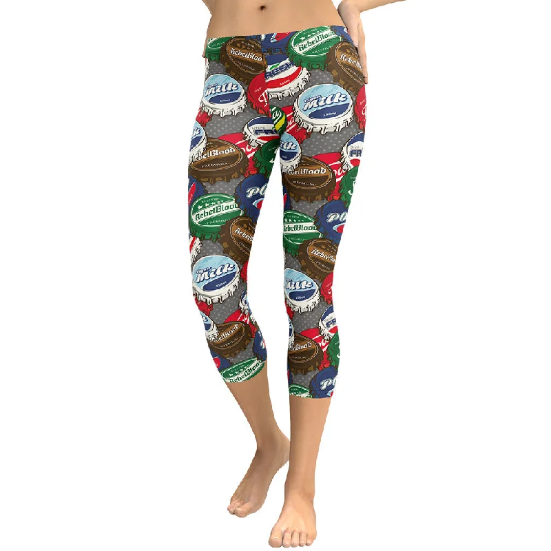 Tropical Style Bottle Caps Capris