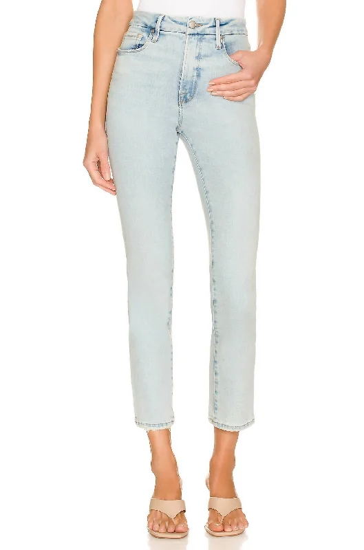 British Style Classic Natural Fray Hem Jean In Indigo