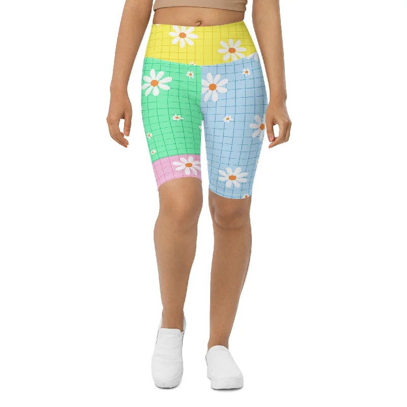 Cool Style Pastel Patches Biker Shorts