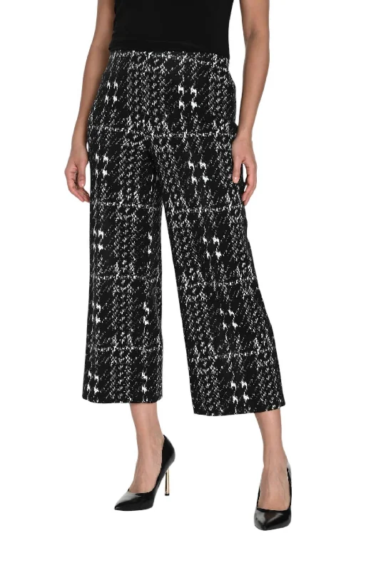 High Street Series Houndstooth Knit Pant In Black /off White