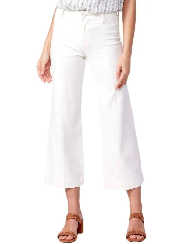 Trendy Items Anessa Hem Center Front Pintuck Wide Leg Jean In Gold Coast
