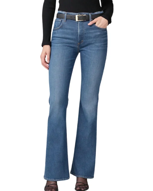 Bright Colors Isola Flare Denim Jeans In Crispen