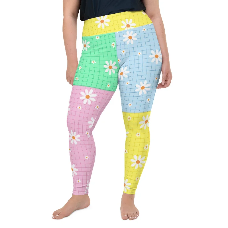 Exquisite Tailoring Pastel Patches Plus Size Leggings
