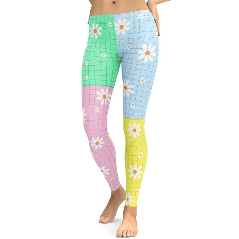 Classic Style Pastel Patches Leggings