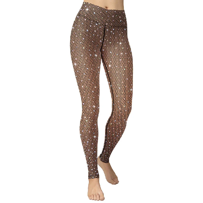 Design Trend Sparkle Fishnet Print Yoga Leggings