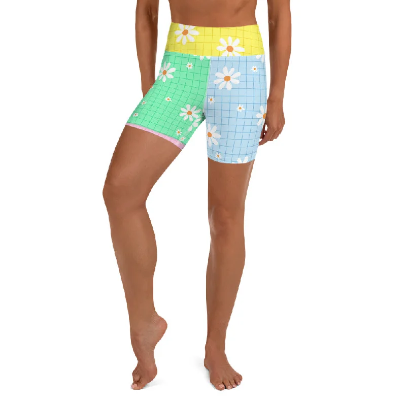 Goddess Style Pastel Patches Yoga Shorts