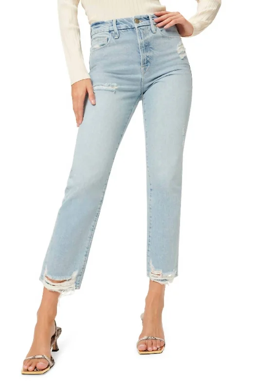 Luxury Customization Boy Distressed Straight Leg Jeans In Blue