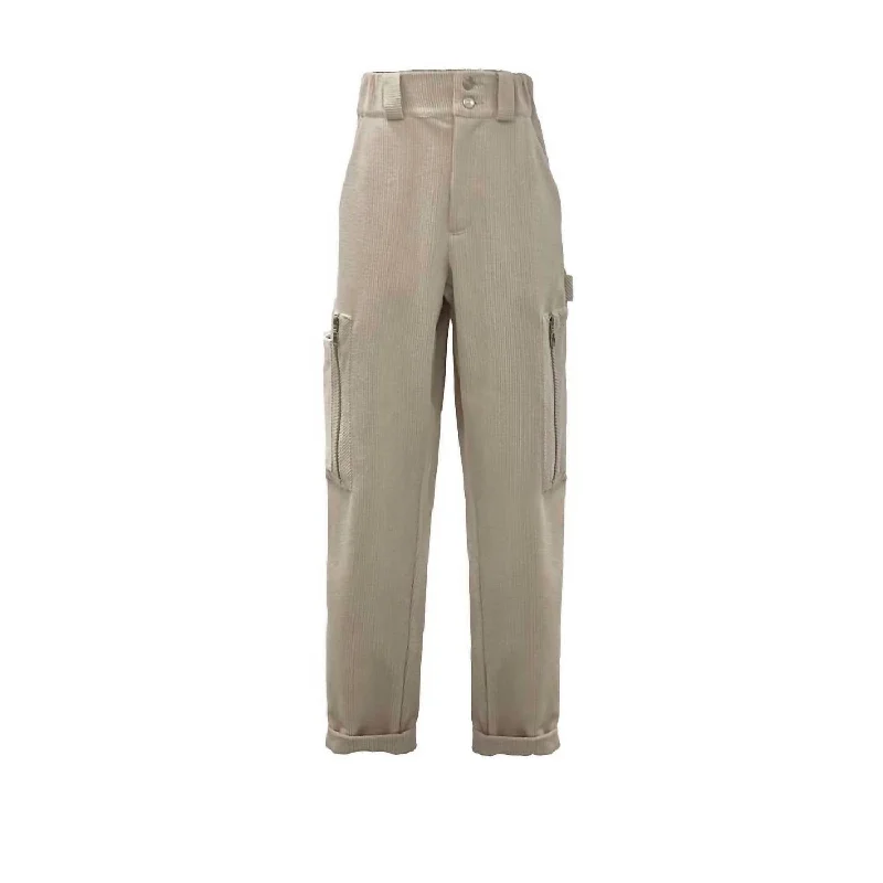 Exquisite Design Women's Cord Trouser In Ecru