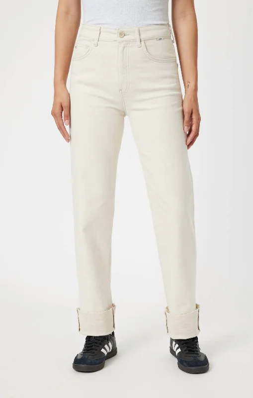 Casual Choice Savannah Jeans In Natural Ecru