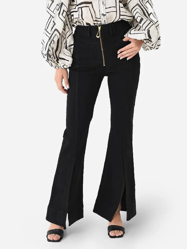 Minimal Style Lola Denim Wide Leg Jean In Black