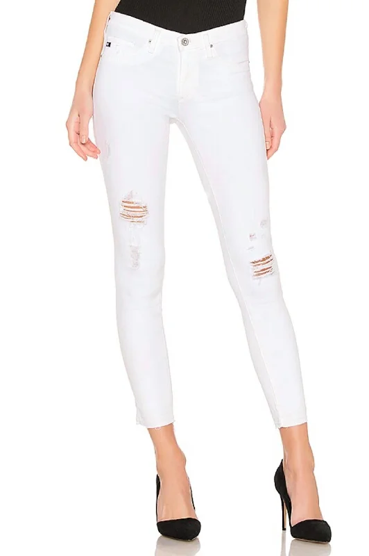 Leisure Sports Legging Ankle Skinny Jeans In Rudimentary White