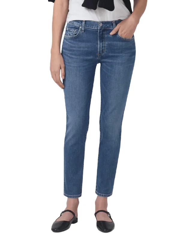 Classic Series Ella Mid Slim Crop Jean In Sundial