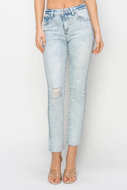 Chic Outfits Risen Full Size High Rise Distressed Skinny Jeans