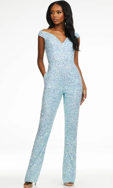 Comfortable Tops Ashley Lauren - 11175 Off Shoulder Sequin Jumpsuit