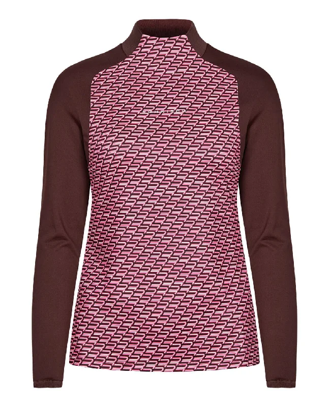 Comfortable And Casual ROHNISCH Ellie Brushed Polo Carmine Rose Retro R Mono