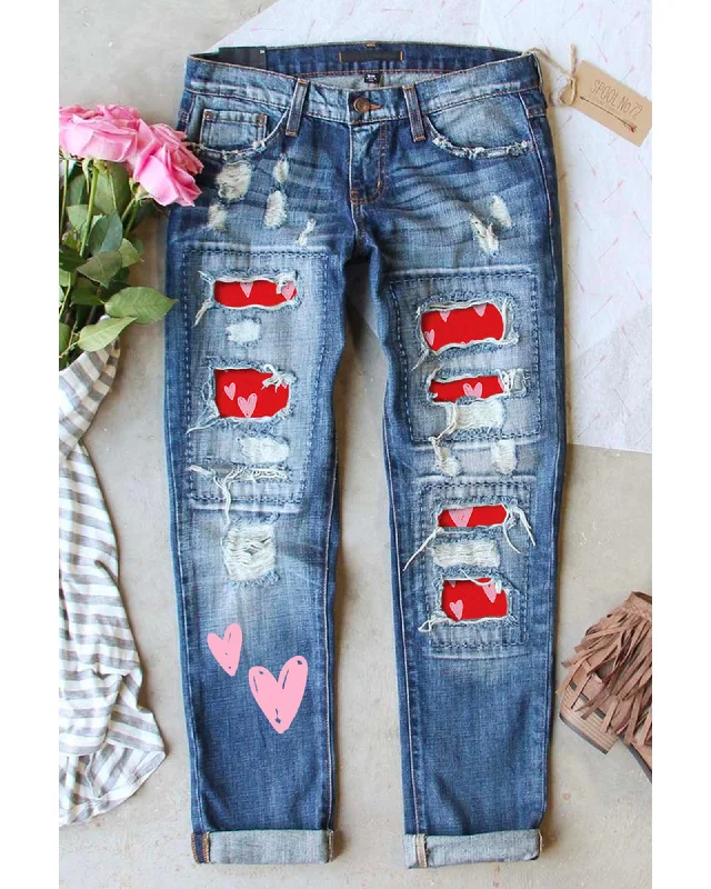 Stylish Wear Azura Exchange Patchwork Distressed Jeans - 18 US