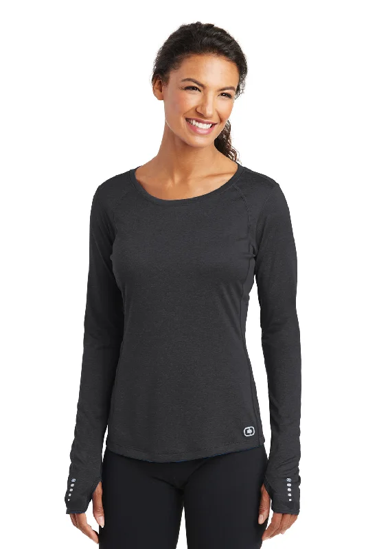 Minimalism Ogio Womens Endurance Pulse Jersey Moisture Wicking Long Sleeve Crewneck T-Shirt - Blacktop Minimalism Ogio Womens Endurance Pulse Jersey Moisture Wicking Long Sleeve Crewneck T-Shirt - Blacktop