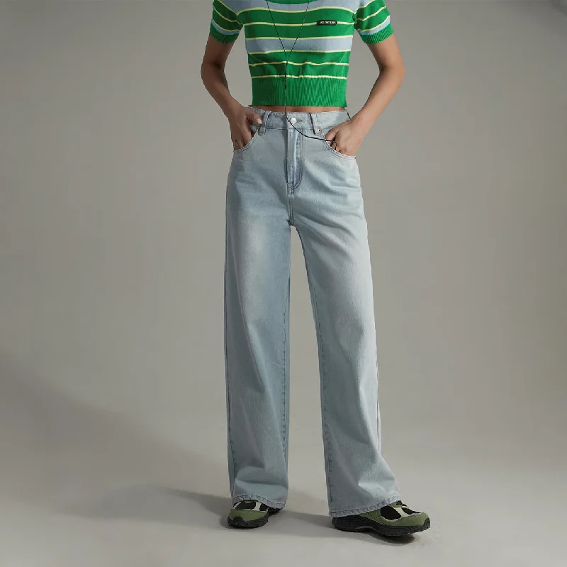 Basic Comfort Basic Wide Light Washed Straight Denim Jeans