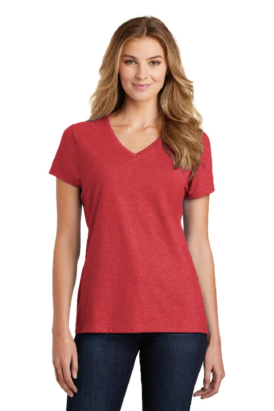 Cozy Fashions Port & Company Womens Fan Favorite Short Sleeve V-Neck T-Shirt - Heather Team Cardinal Red - Closeout Cozy Fashions Port & Company Womens Fan Favorite Short Sleeve V-Neck T-Shirt - Heather Team Cardinal Red - Closeout